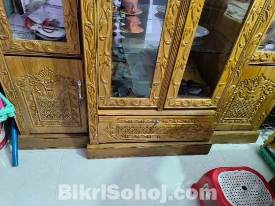 3 Part Showcase সেগুনকাঠের একদমই নতুন শোকেজ